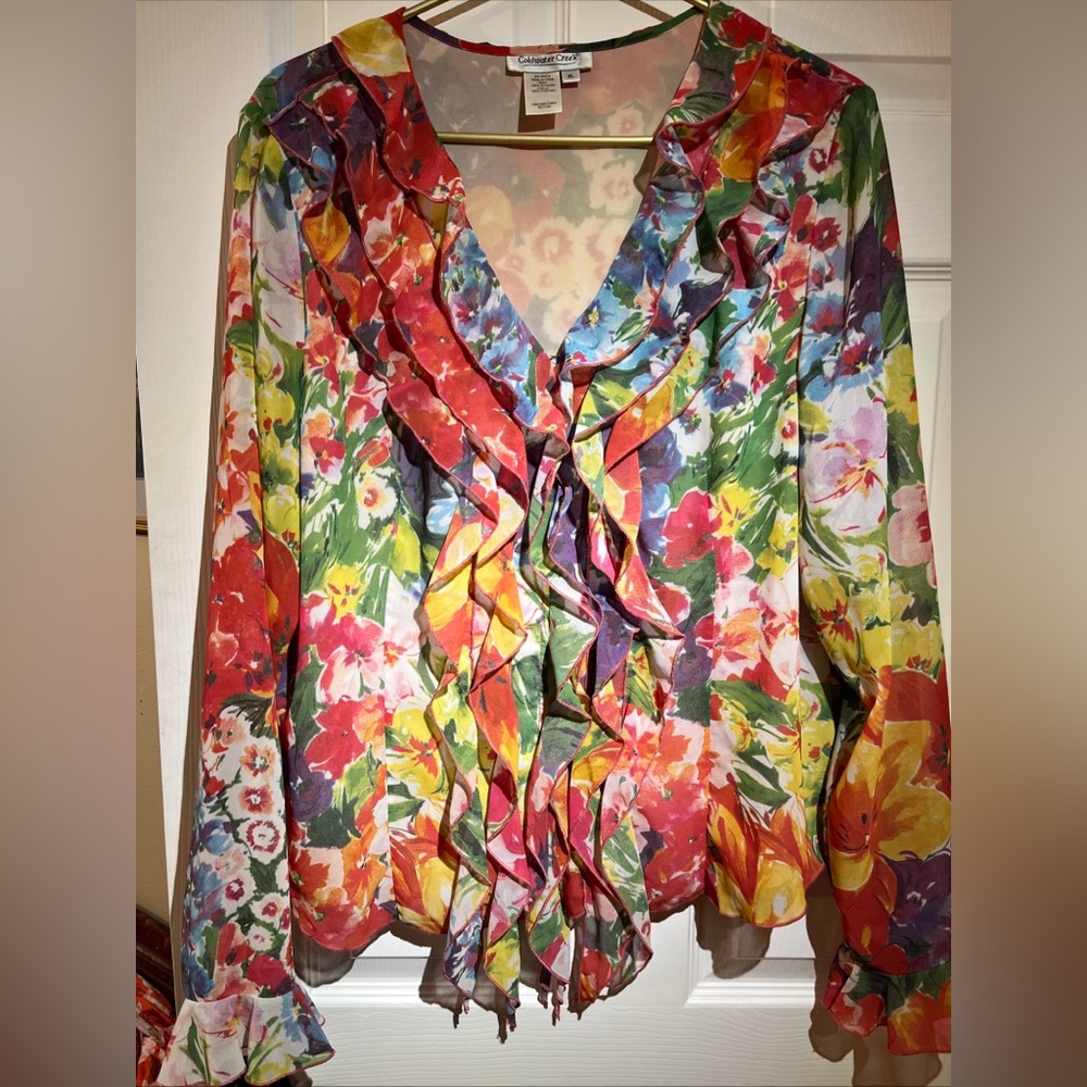 Coldwater Creek Multicolor Floral Blouse